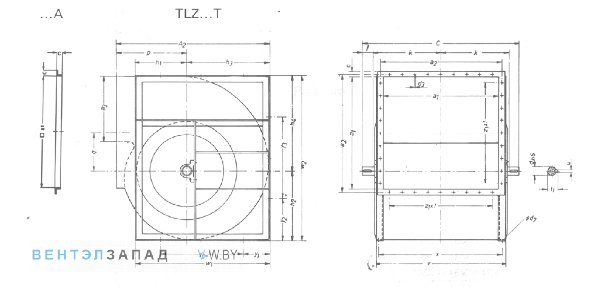 Исполнение и типразмер Comefri TLZ-800 T