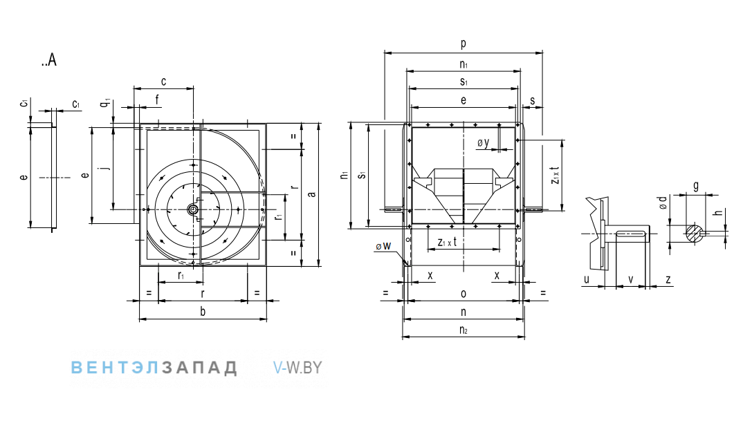 Исполнение и типразмер Comefri TZAF 900 T1
