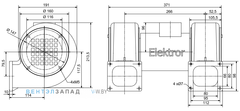 Чертеж и исполнениеы Elektror 2D 045