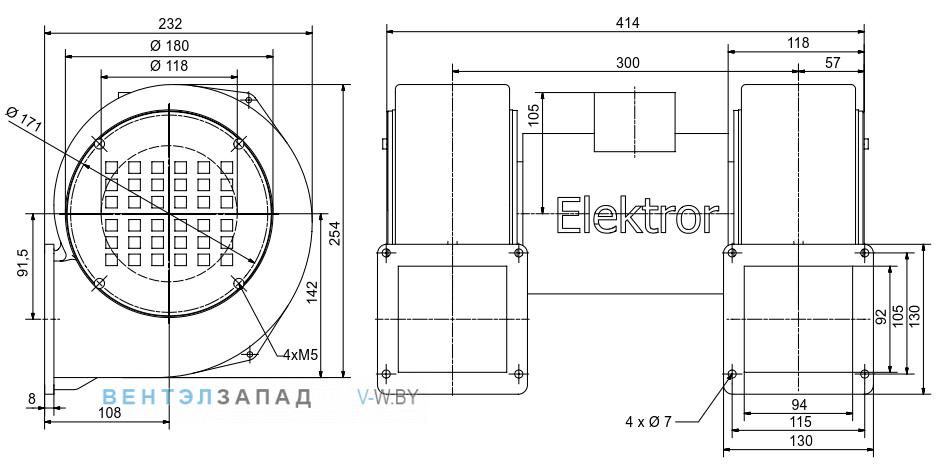 Чертеж и исполнениеы Elektror 2D 052