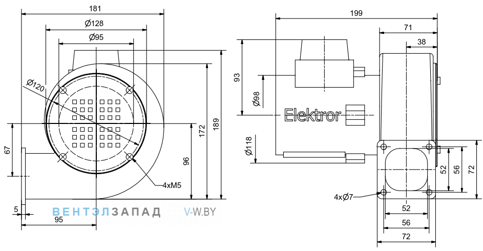 Чертеж и исполнениеы Elektror D 03M