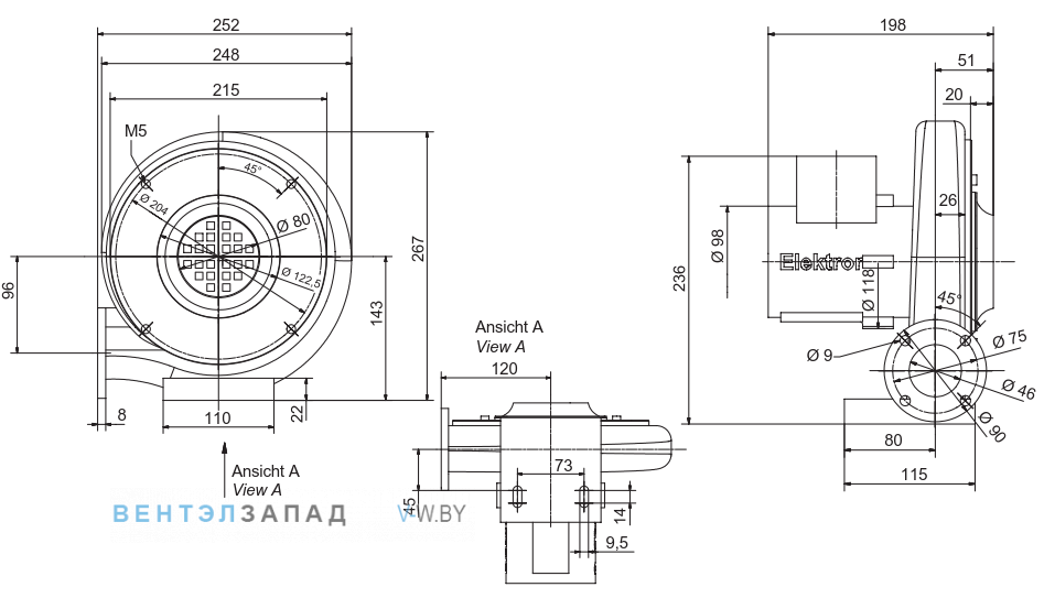 Чертеж и исполнениеы Elektror RE 0