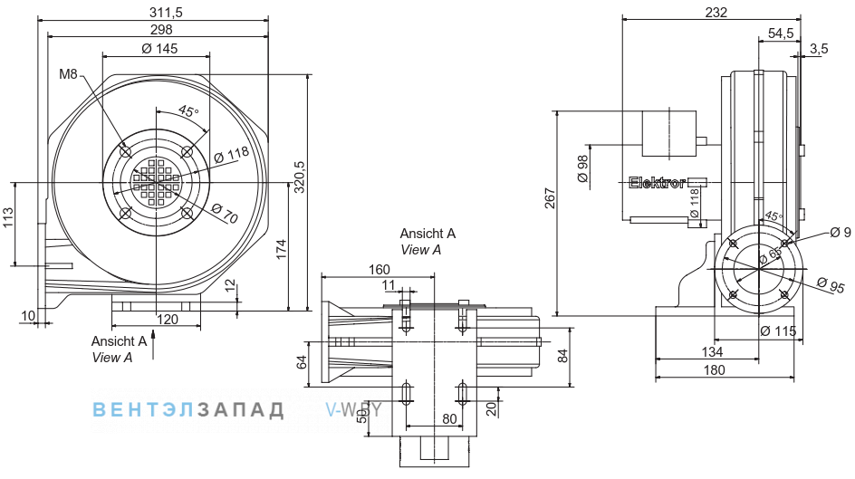 Чертеж и исполнениеы Elektror RE 10
