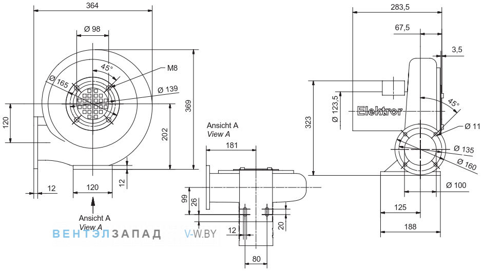 Чертеж и исполнениеы Elektror RD 14