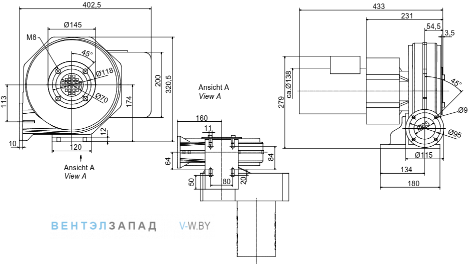 Чертеж и исполнениеы Elektror HRD 1/2 T