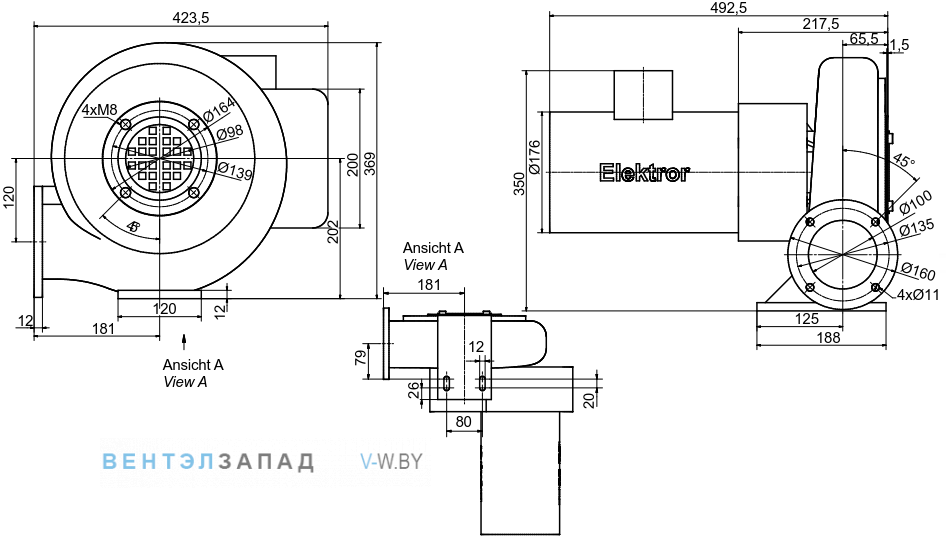 Чертеж и исполнениеы Elektror HRD 14/5T