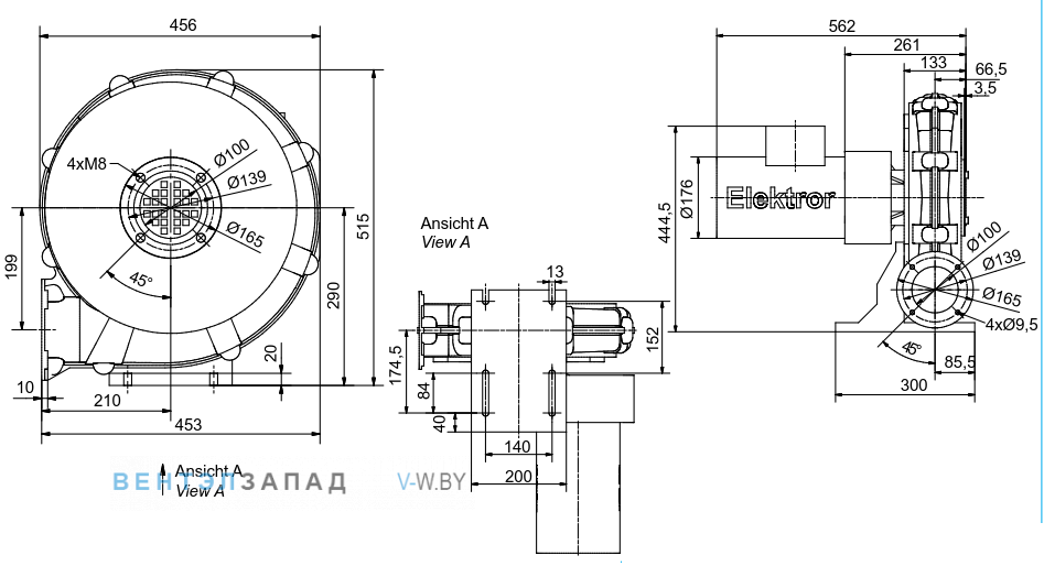 Чертеж и исполнениеы Elektror HRD 2/3 T