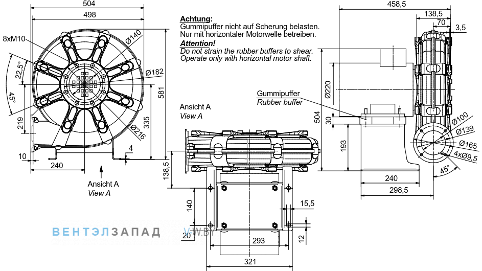 Чертеж и исполнениеы Elektror HRD 60 FU - 135 - 11.0