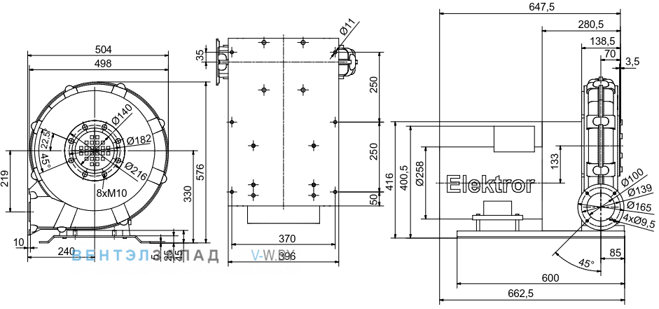 Чертеж и исполнениеы Elektror HRD 60/5