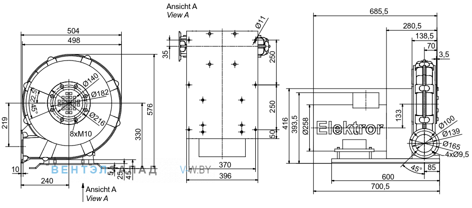 Чертеж и исполнениеы Elektror HRD 60/7