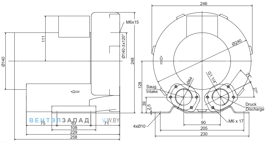 Чертеж и исполнениеы Elektror 1SE 210