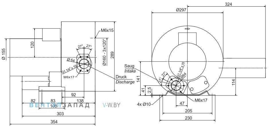 Чертеж и исполнениеы Elektror 2SD 320