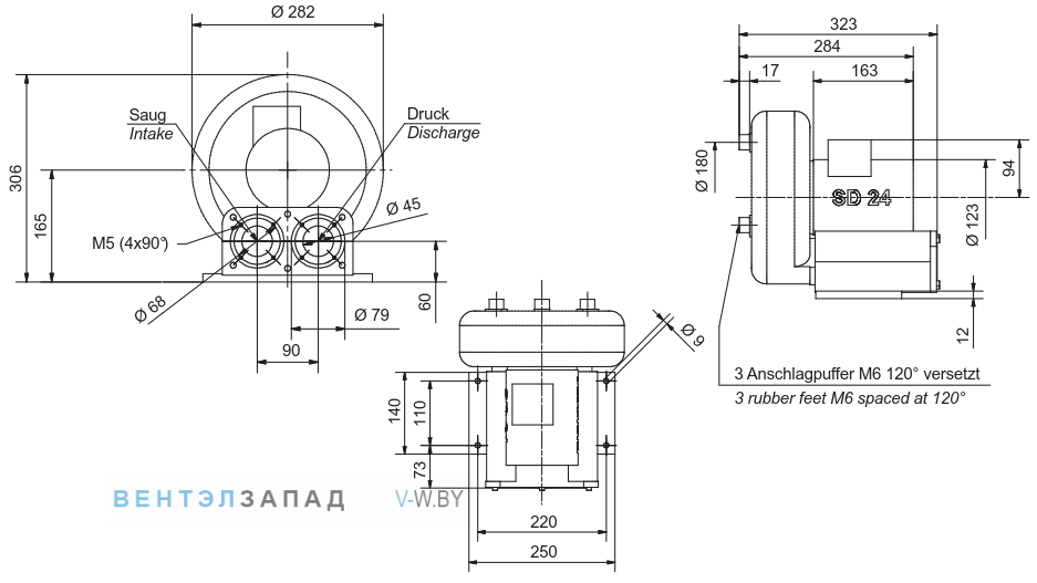 Чертеж и исполнениеы Elektror SE 24