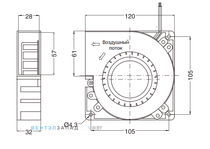 Установочные размеры и габариты NMB BG1203-B053-000-00