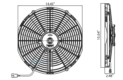 Габаритные размеры SPAL VA08-AP51/C-23A part 30101509