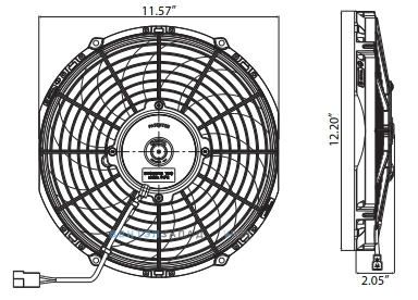 Габаритные размеры SPAL VA09-AP12/C-54A part 30100411
