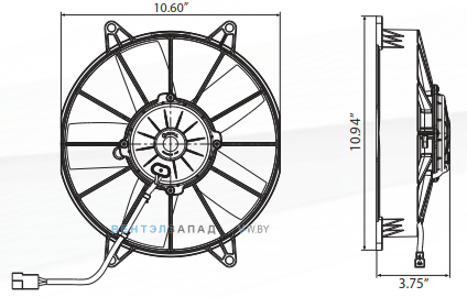 Габаритные размеры SPAL VA10-AP70/LL-39A part 30102057