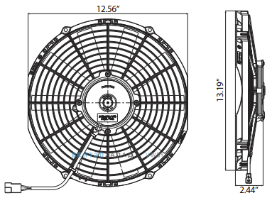 Габаритные размеры SPAL VA10-AP50/C-25A part 30101504