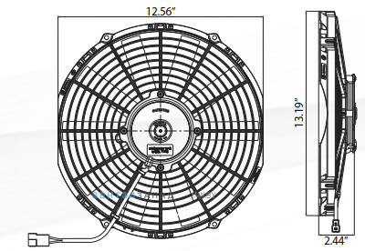 Габаритные размеры SPAL VA10-AP50/C-25S part 30101505