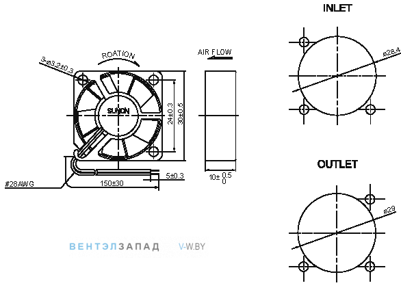 Чертеж и исполнение HA30101V3-000U-A99