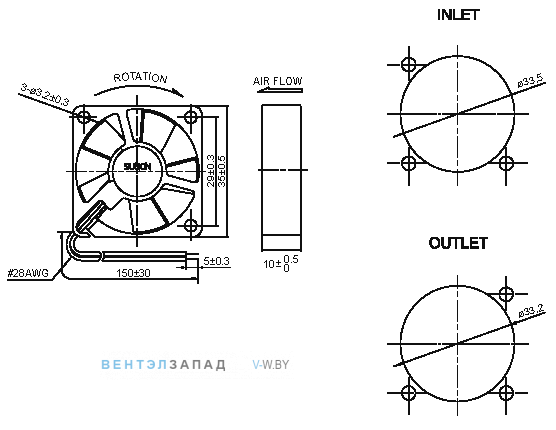 Чертеж и исполнение MC35100V1-000U-A99