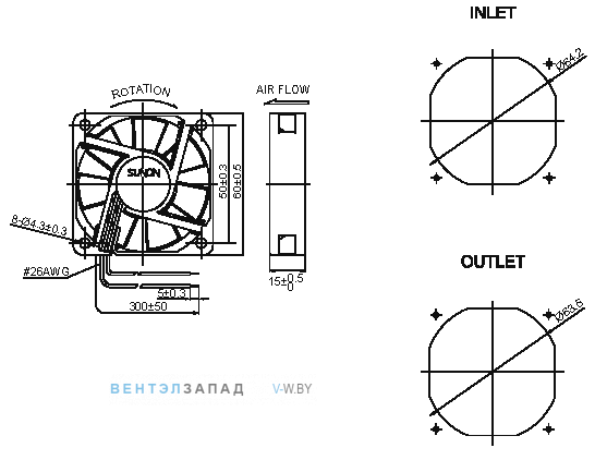 Чертеж и исполнение MB60151V2-000U-A99