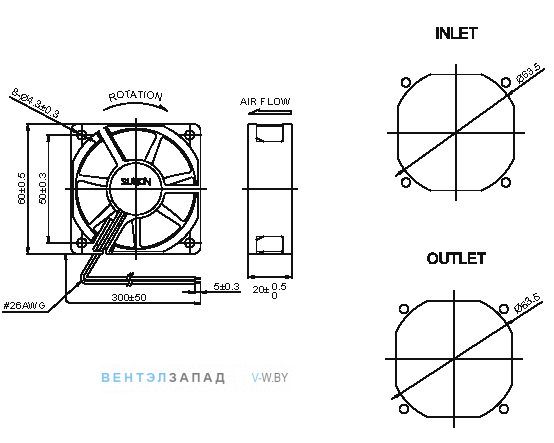Чертеж и исполнение MB60202VX-000U-A99