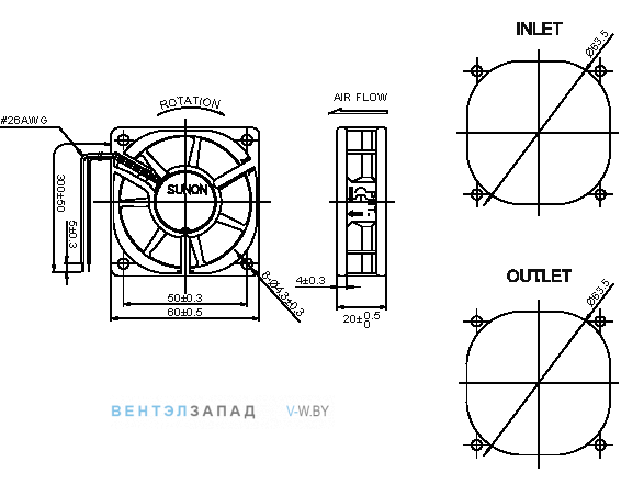 Чертеж и исполнение EE60201B3-000U-999