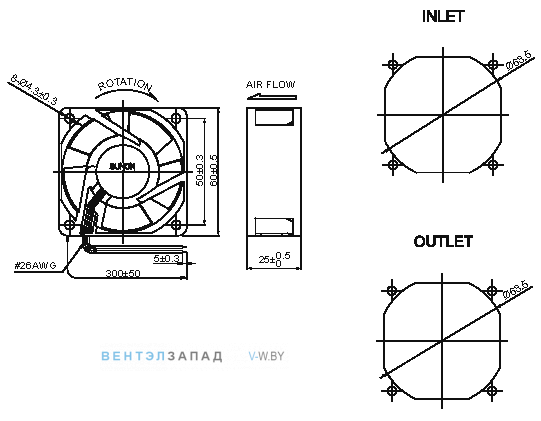 Чертеж и исполнение PE60251B1-000U-A99