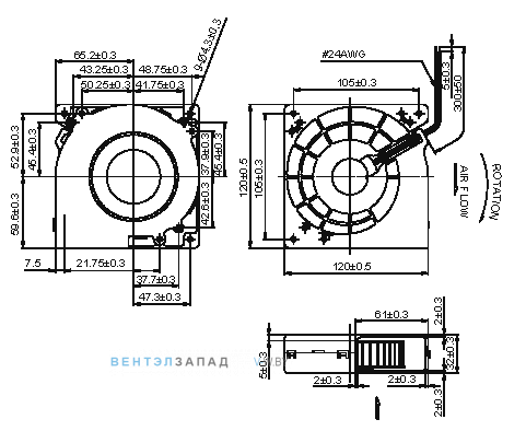 Присоединительные размеры PMB4812PLB3-A.(2).GN