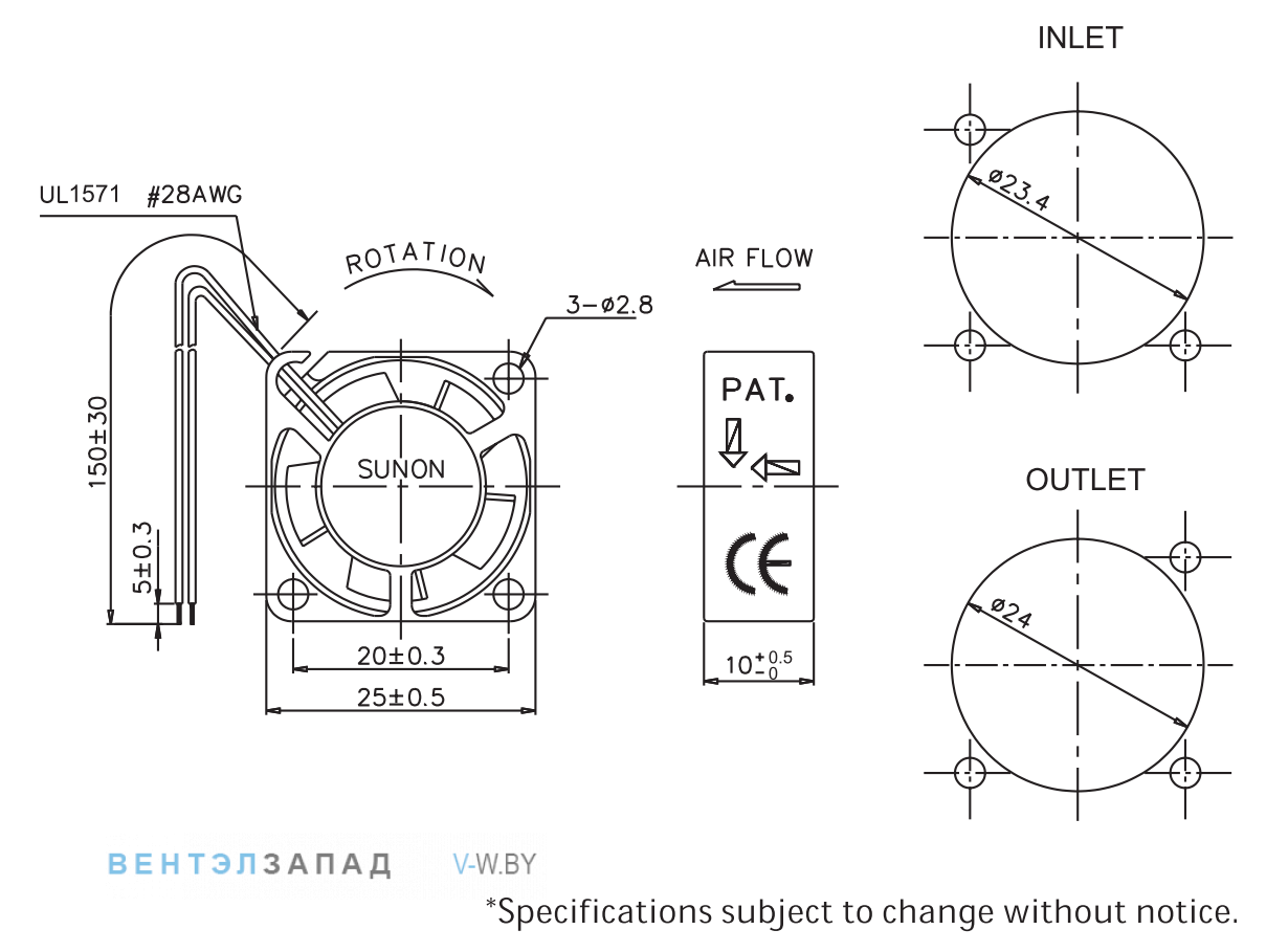 Чертеж и исполнение GM0502PFV3-8