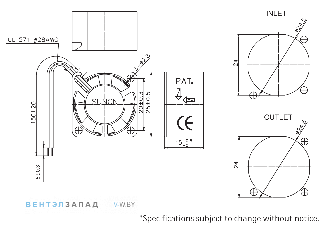 Чертеж и исполнение GM0502PHB3-8