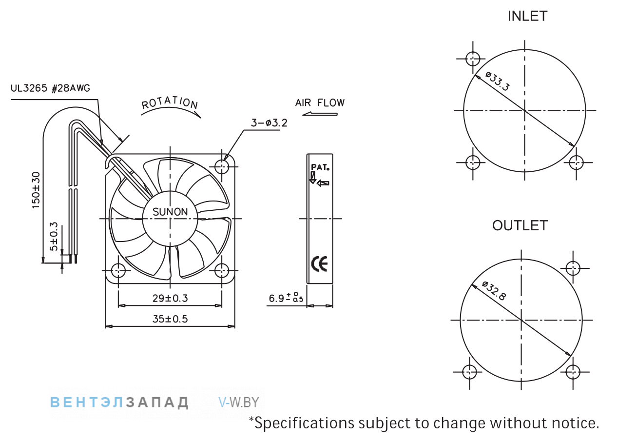 Чертеж и исполнение GM0535PEB1-8