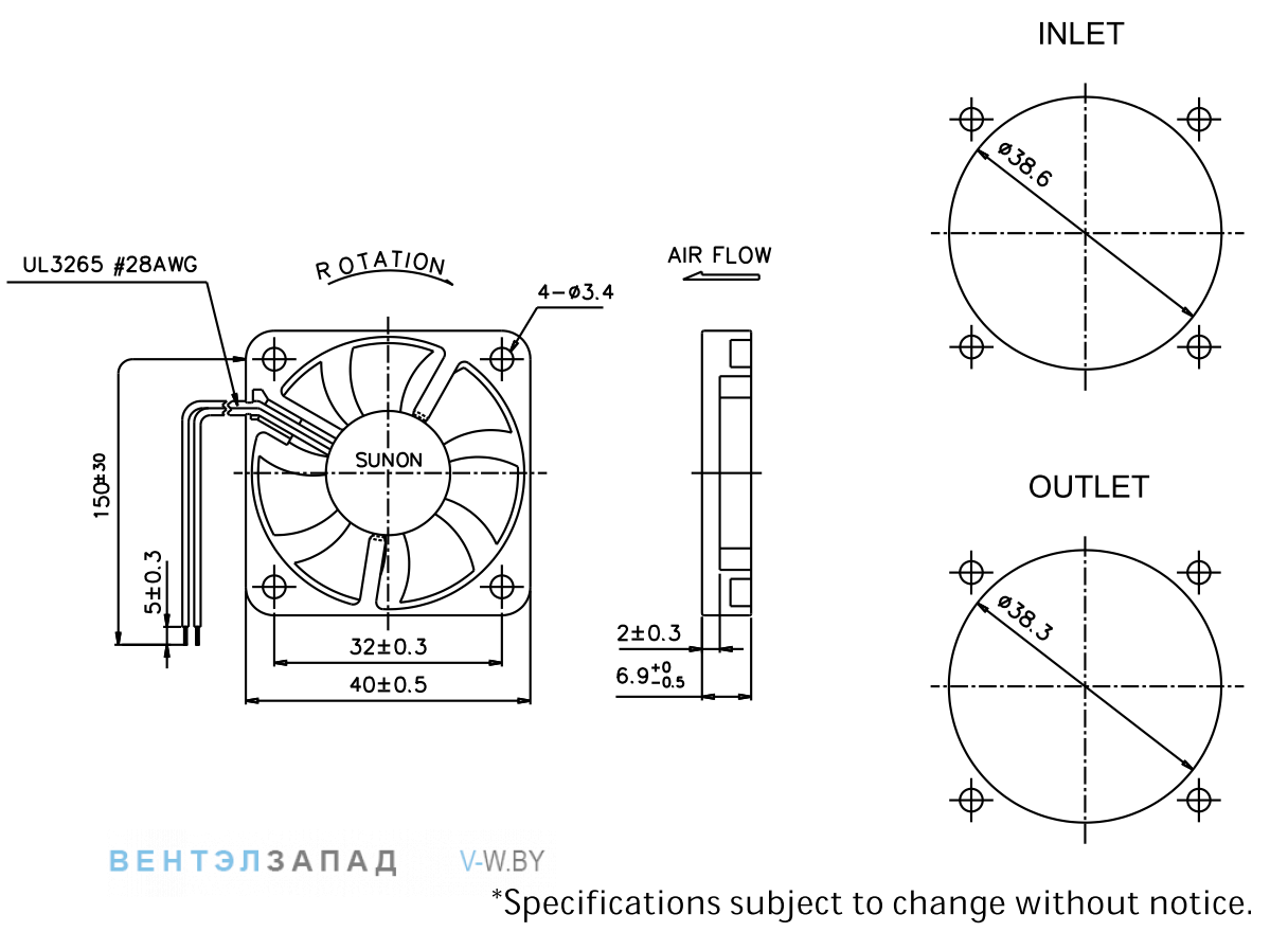 Чертеж и исполнение GM0504PEV3-8