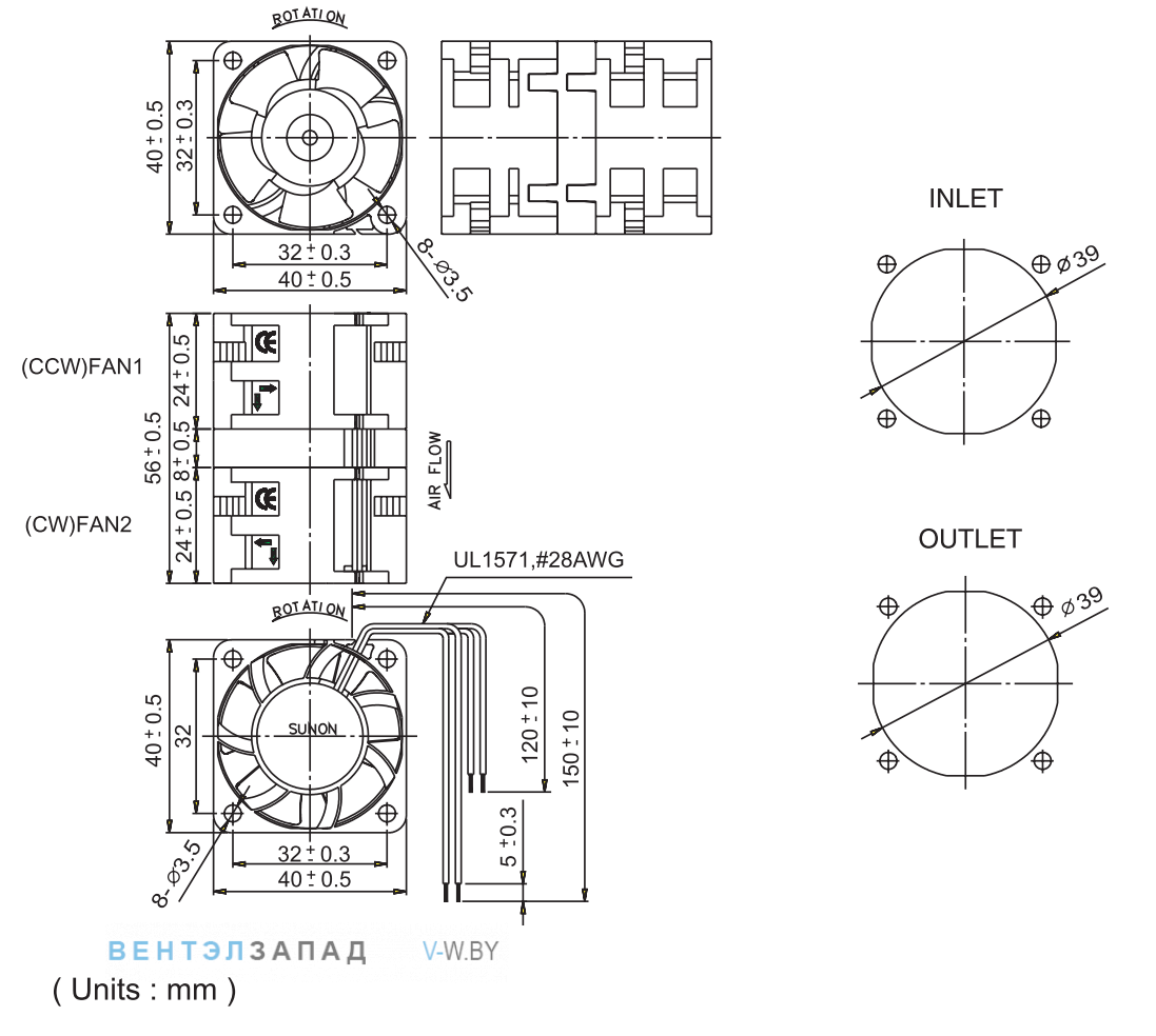 Присоединительные размеры PMD1204PPB2-A
