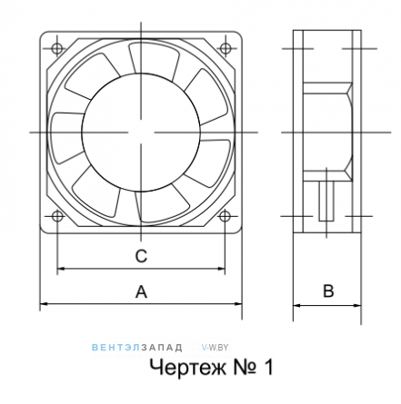 Чертеж и исполнение Tidar RQA12038HSL 120x120x38 компактный AC Чертеж и исполнение Tidar RQA12038HSL 120x120x38 компактный AC