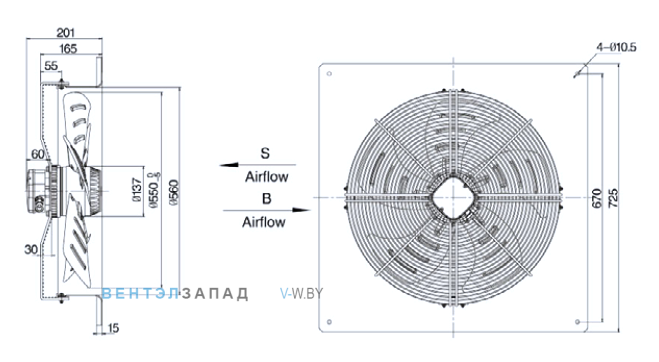 Габариты Weiguang YWF6D-550-B-137/50-B1 Габариты Weiguang YWF6D-550-B-137/50-B1