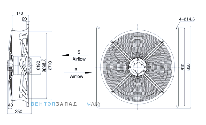 Габариты Weiguang YWF6D-710-B-180/75-B1 Габариты Weiguang YWF6D-710-B-180/75-B1
