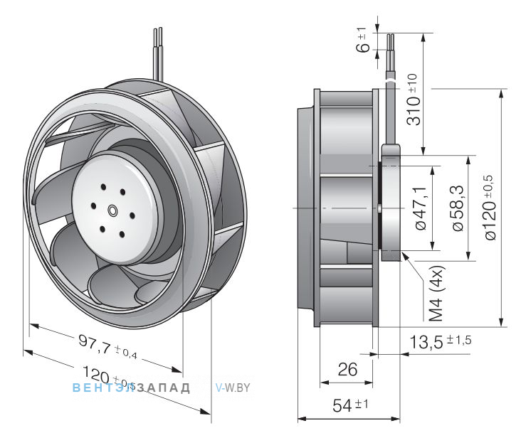 Ebmpapst RER 120-26/18/2 TDP 120x54