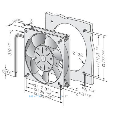 Ebmpapst Серии 5112 N, 5214N, 5118 N размер 135x135x38 каталоги, прайсы