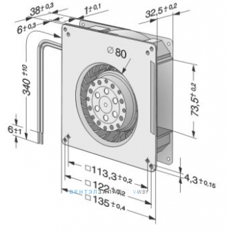 Ebmpapst RG 90-18/14 N 135x135x38