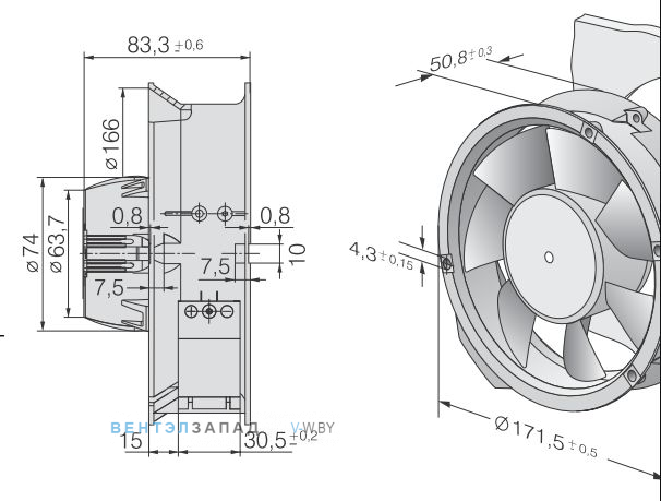 Ebmpapst AC 6100 NM , AC 6200 NM размер 172 x 52 в Санкт Петербурге