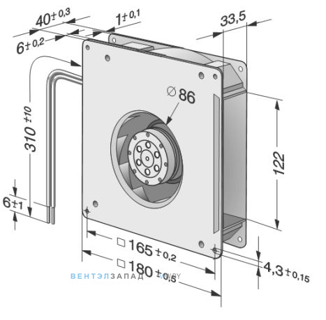 Ebmpapst RG 125-19/18 NH 180x180x40