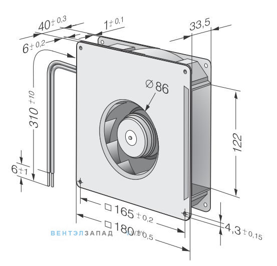 Ebmpapst RG 125-19/18 NH 180x180x40 прайс и характеристики