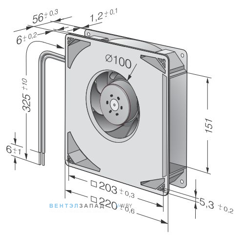 Ebmpapst RG 160-28/14 NM14 DC 220x220x56
