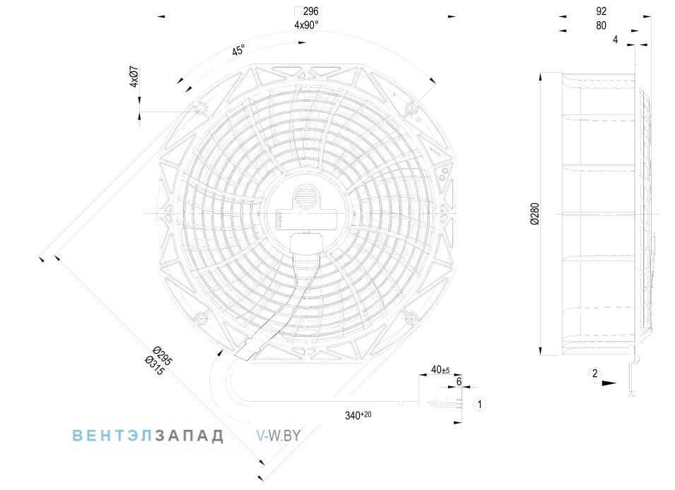 Ebmpapst W1G250-BB17-01 характеристики, параметры, подбор вентилятора