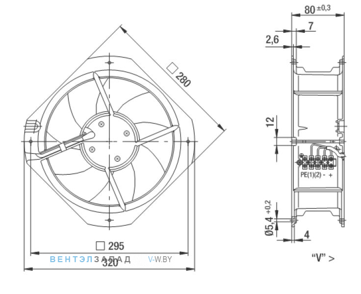 Ebmpapst Серии W2E250-HL06-01 размер 250 mm каталоги, прайсы