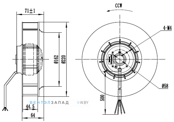 Габаритные размеры CF220B-2E-AC0