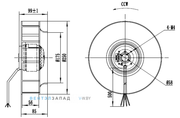 Габаритные размеры CF250B-2E-AC0