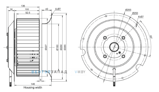 Габаритные размеры RE225F-4D-AC0